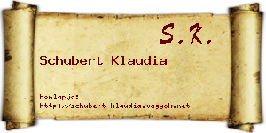 Schubert Klaudia névjegykártya